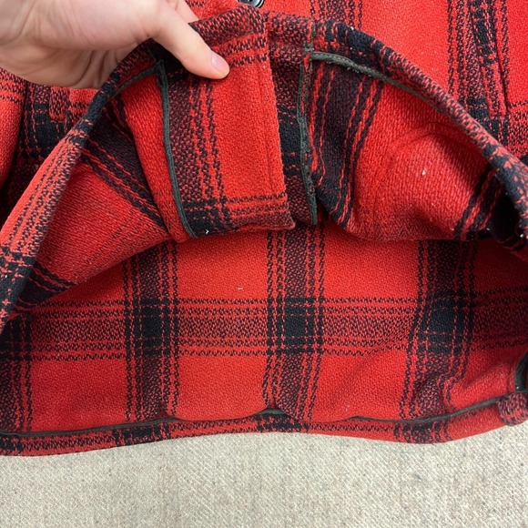 Vintage Green Bay Clothing Hunting Jacket Mens Medium Red 1940s Plaid Wool - Picture 7 of 12